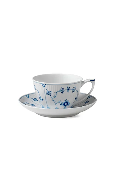 Royal Copenhagen Porcelain Tea Cup And Saucer In Blue