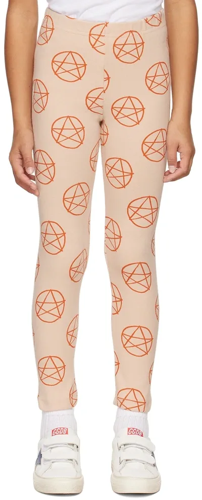 Jellymallow Kids Beige Star Leggings