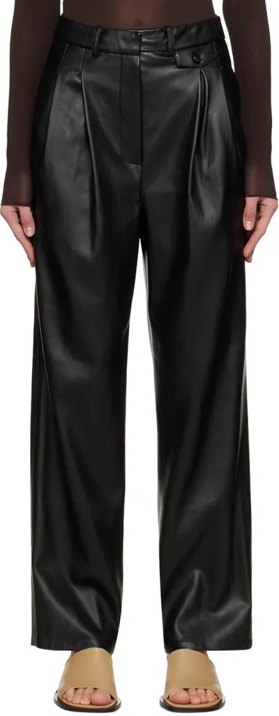 The Frankie Shop Pernille Straight Faux Leather Pants In Black