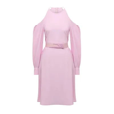 Stella Mccartney Belted Cut-out Dress In Pink