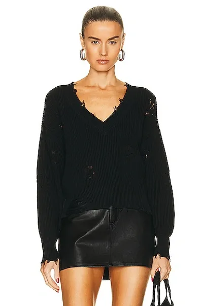 Ser.o.ya Syd Distressed Sweater In Black