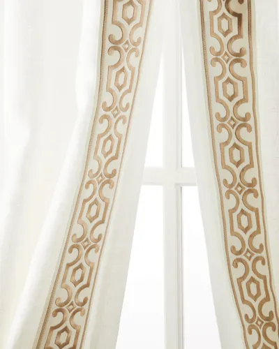 Home Silks Two Andes Geometric Curtains, 96"l In Old Gold