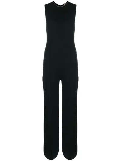 N•peal Fine-ribbed Tailored Jumpstuit In Black