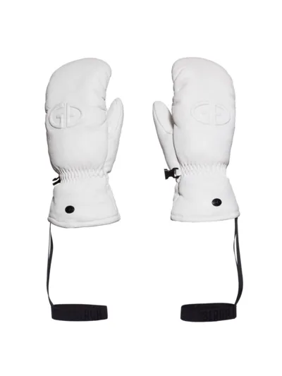 Goldbergh Women's Glacier Express Hilja Leather Mittens In White