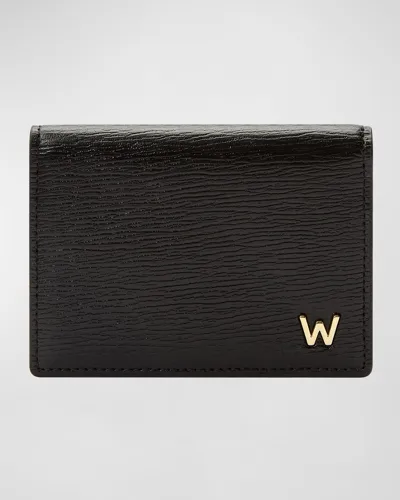 Wolf Men's W Gusset Card Case In Black