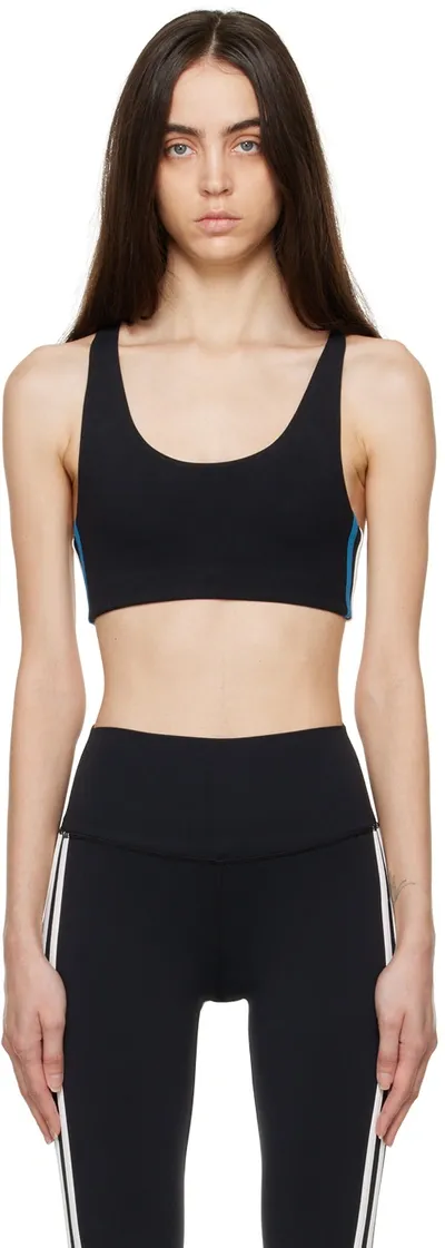 Splits59 Blue Ella Airweight Sport Bra In Black/stone Blue