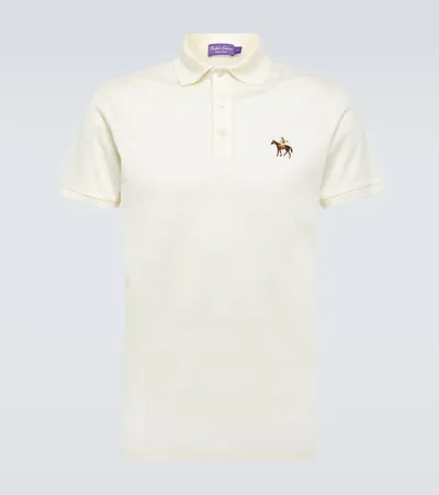 Ralph Lauren Purple Label Cotton Piqué Polo Shirt In Classic Cream