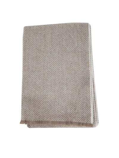 Oats &amp; Rice Herringbone Cashmere Scarf In Cedar