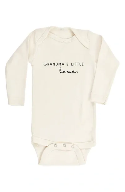 Tenth & Pine Kids'  Grandma's Little Love Long Sleeve Organic Cotton Bodysuit In Natural