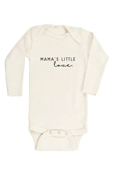 Tenth & Pine Kids'  Mama's Little Love Long Sleeve Organic Cotton Bodysuit In Natural