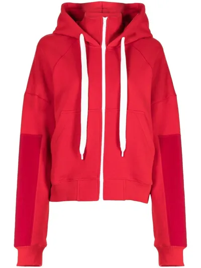 Goen J High-neck Drawstring Hoodie In Red