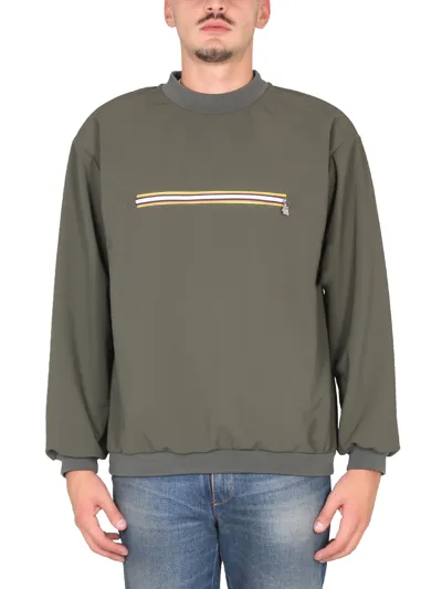 K-way Sweatshirt With Front Pocket In Green