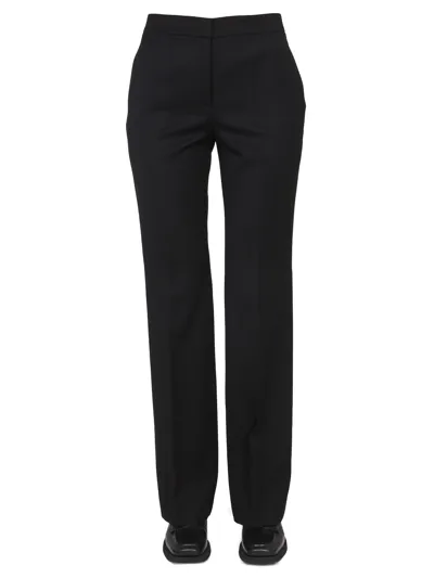 Moschino Wool Grain De Poudre Pants In Black