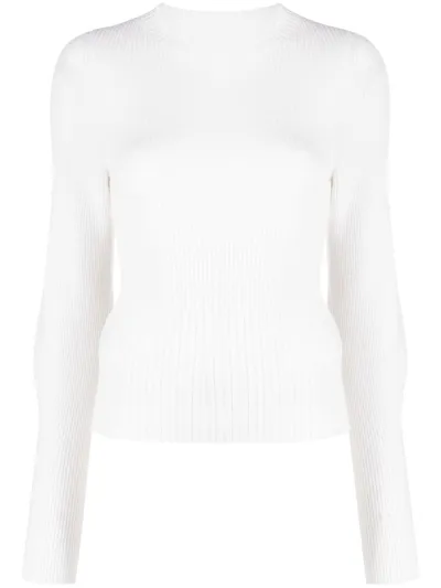 Low Classic Ribbed-knit Wool Jumper In White