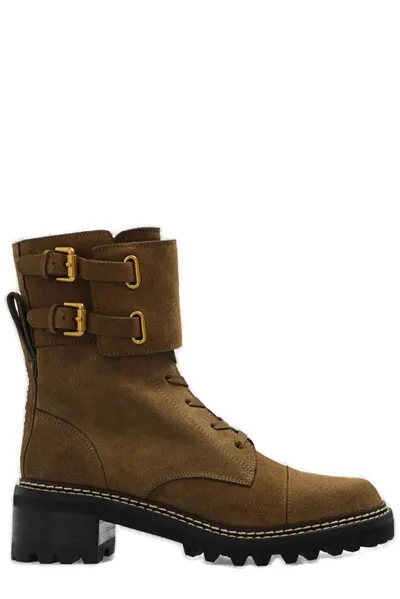 See By Chloé Mallory Ankle Boots In Green