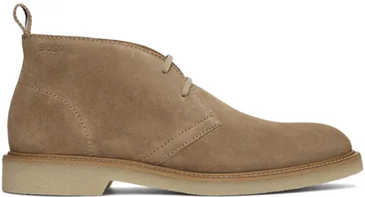 Hugo Boss Tan Suede Desert Boots In 275 Light Beige