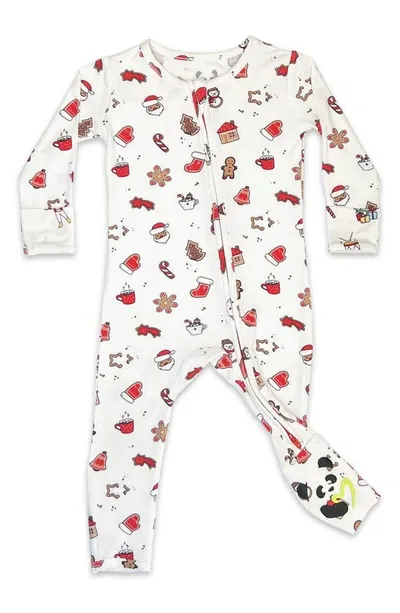 Bellabu Bear Babies'  Kids' Christmas Cookies Fitted One-piece Convertible Footie Pajamas