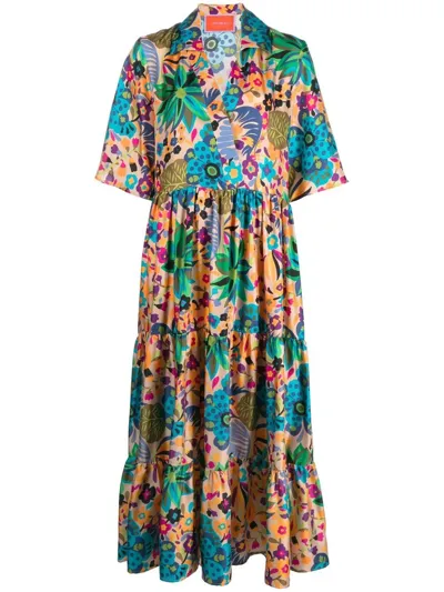 La Doublej Edition 31 J Tiered Floral Maxi Dress In Maui