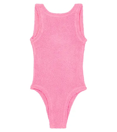 Hunza G Kids' Classic Swimsuit In Bubblegum