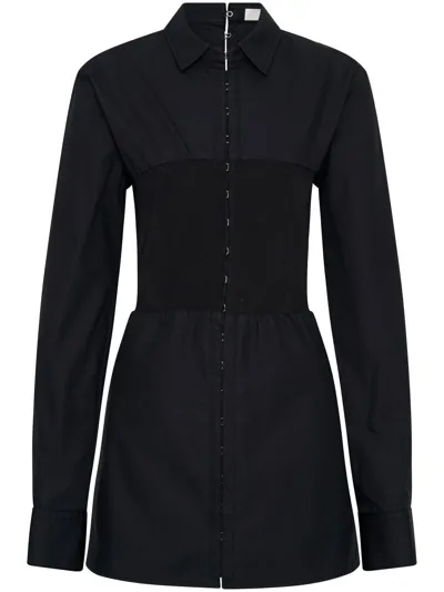 Dion Lee Hook Mini Shirt Dress In Black