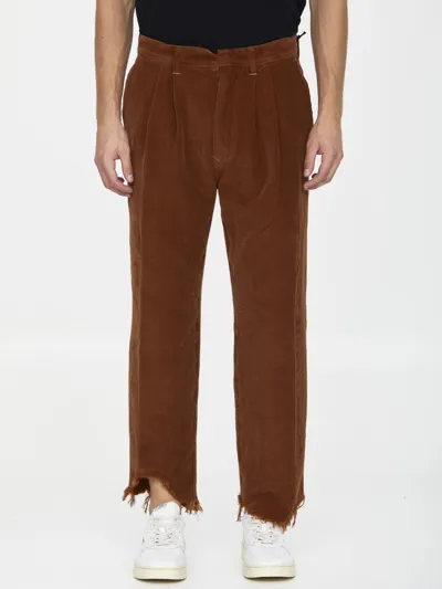 Incotex Red Cognac Velvet Trousers