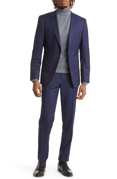 Hugo Boss Virgin Wool Suit In Blue