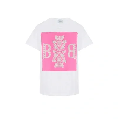 Barrie T-shirt Brodé En Coton Et Cachemire In Pink