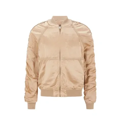 Diesel Satin Bomber Jacket In Gold