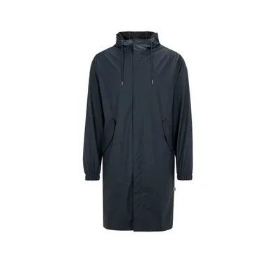 Rains Zip-up Hooded Raincoat In Blue