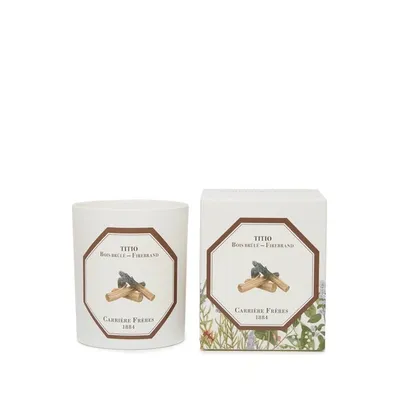 Carriere Freres Bougie Parfumée Bois Brulé - Titio - 185 G In White