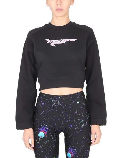 Msgm Sweatshirt With Logo In Black