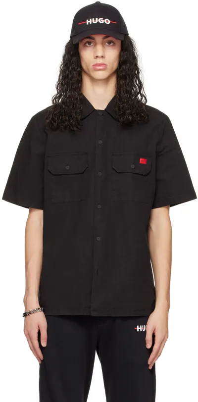 Hugo Black Kenno Shirt In 001 Black