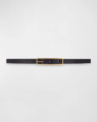 Vaincourt Paris La Ravissante Skinny Leather Belt In Black