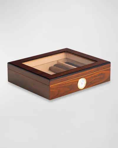 Bey-berk Unisex Finley 12-cigar Humidor W/ Hygrometer In Brown