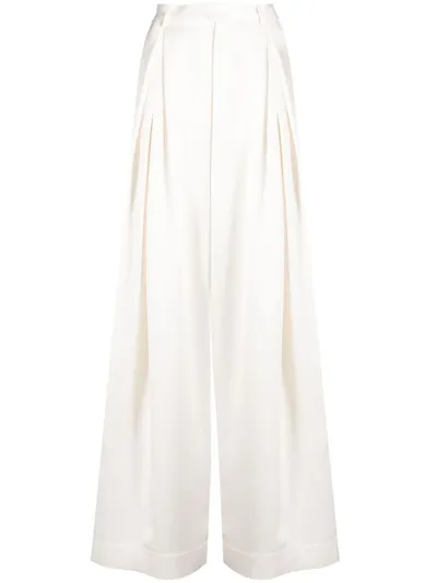 Goen J High Waist Wide Leg Trousers In White