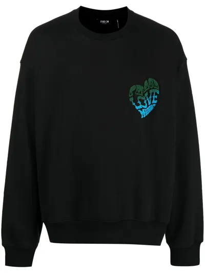 Five Cm Love Crew-neck Sweatshirt In Black