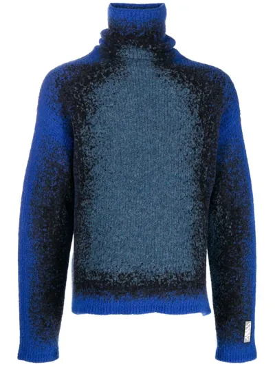 Y/project Roll-neck Gradient-knit Wool-blend Sweater In Multi