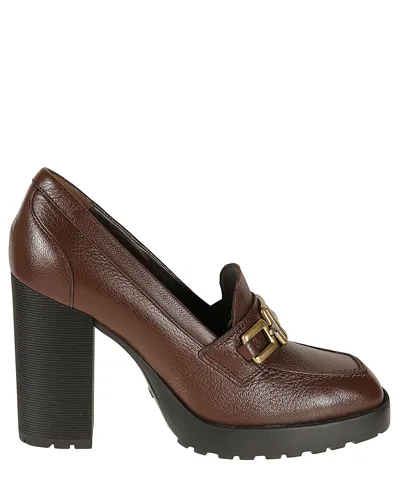 Hogan H623 85mm Heel Loafers In Brown