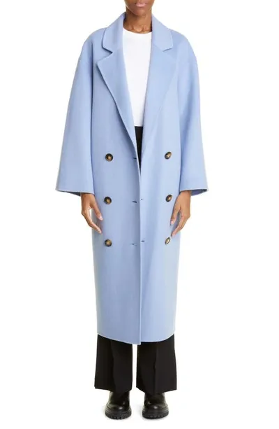 Loulou Studio Borneo Double-breasted Wool And Cashmere-blend Coat In Sky