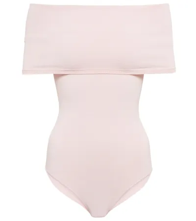 Alaïa Cowl-neck Bodysuit In Pink