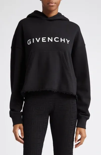 Miu Miu Givenchy Logo Printed Hoodie In Black