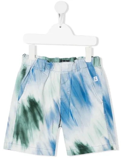 Il Gufo Kids' Tie-dye Print Shorts In Verde