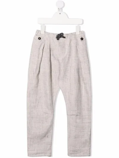 Brunello Cucinelli Trousers With Elastic In Grigio