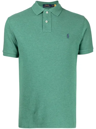 Polo Ralph Lauren Embroidered Cotton Polo Shirt In Green