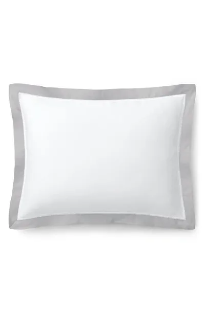 Ralph Lauren Organic Sateen Border Bedding 624 Thread Count Throw Pillow In Silver