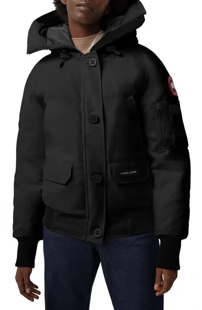 Canada Goose Chilliwack - Bomber Jacket With Hood Lining In Black