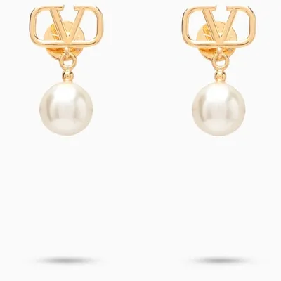 Valentino Garavani Gold Earrings With Pearls