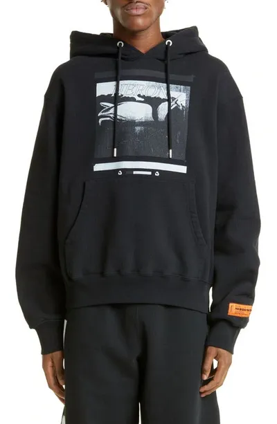 Heron Preston Misprinted Logo Hoodie In Black