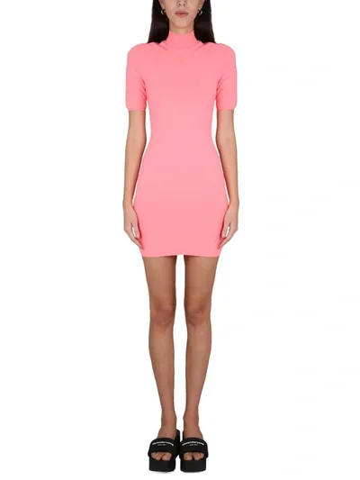 Alexander Wang T Mock Neck Mini Bodycon Dress In Pink