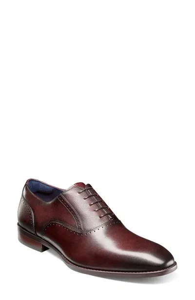 Stacy Adams Kalvin Plain Toe Oxford Shoe In Burgundy In White